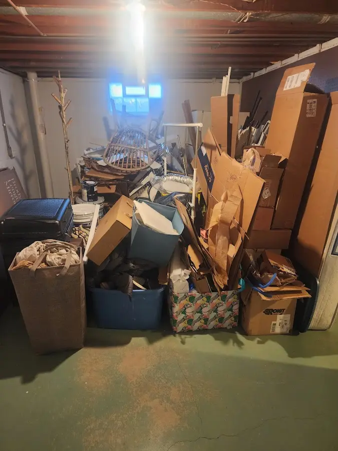 Roll-off dumpster container at job site for Roll Off Dumpster Rental in Camden